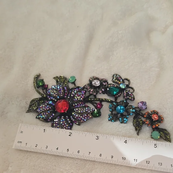 Colorful Floral Statement Brooch - Picture 6 of 7
